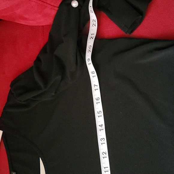 ADRIANNA PAPELL Faux Pearl Accent Bell Sleeve Top black size L - Picture 6 of 9